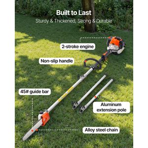 25CC 2 Stroke Gas-<b>Powered</b> Pole <b>Saw</b> 7 1/2 Inch Cordless Tree Trimmer with 12 Cutting Bar and 23 Fl.oz Fuel Tank Gas Chainsaw - Product Image 6