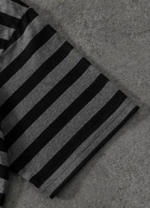 เสื้อเชิ้ตลำลองผ้าฝ้ายลายทางสำหรับผู้ชาย แขนสั้น ปกพับได้ - Product Image 5