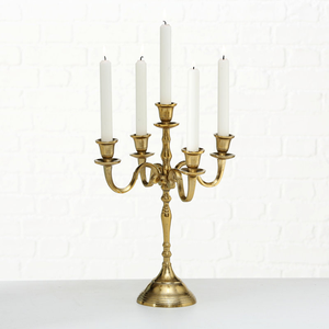 Candelabro de latón de 5 brazos, portavelas para decoración del hogar, soporte de metal duradero para velas al mejor precio - Product Image 1