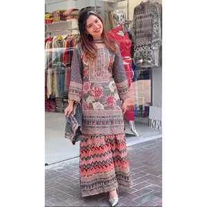 Conjunto de Top, Pantalones Palazzo y Dupatta para Fiesta, Hermoso para Mujer - Product Image 1