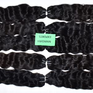 Extensiones de Cabello Humano Baratas al por Mayor: Cabello Virgen Hindú Crudo de Vendedores Indios, Ondulado, con Cutícula Alineada, Doble Trama - Product Image 5