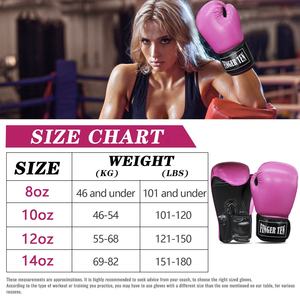 Gants de boxe en cuir PU rose avec fermeture à scratch, respirants, imperméables, couleurs personnalisables, équipement d'entraînement unisexe pour la boxe - Product Image 5