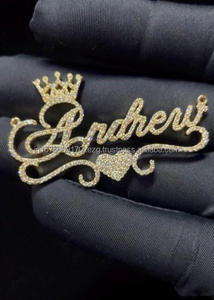 Trendy Custom <b>Name</b> <b>Chain</b> Moissanite Diamond Hip Hop Necklace Personalized Script Pendant - Product Image 1