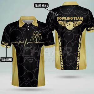 Chemise de bowling sportive pour homme, personnalisée, de qualité supérieure, en tissu tricoté 100 % polyester, respirant et à séchage rapide, vente en gros - Product Image 5