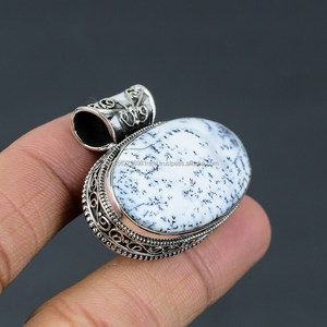 Pendentif en argent sterling 925 massif fait à la main Dendrite Opale Bijoux Cadeau pour mère Designer Pendentif - Product Image 3