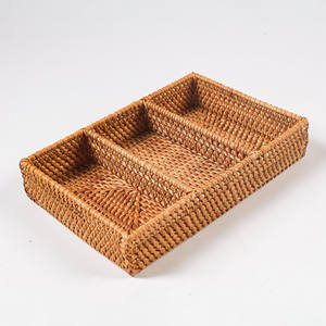 Accesorios para el Hogar y la Cocina Más Vendidos, Decoración, Compartimentos de Almacenamiento para Cubiertos, Bandejas, Bandeja Divisora de Ratán para Utensilios - Product Image 3