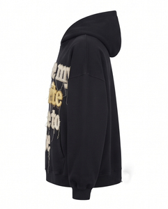 Sudadera con capucha holgada de invierno para hombre, con bordado desgastado, forro polar de 500 GSM, hombros caídos, bordado con efecto goteo, para hombre y mujer - Product Image 5