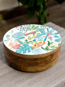 Bol de service RoyalNest en bois émaillé imprimé – Vaisselle artisanale de luxe pour fruits, collations, desserts et décoration intérieure - Product Image 5