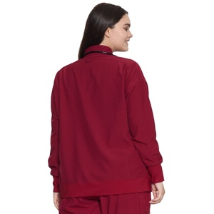 Blouse médicale pour femme, entièrement zippée, rouge, coton et polyester, uniforme d'hôpital avec stéthoscope - Product Image 5