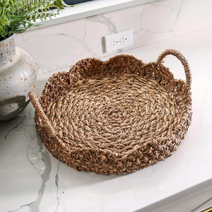 Rustic Look Abstract Pattern Handmade Eco-Friendly Seagrass <b>Serving</b> <b>Tray</b> for Home Decor From Vietnam - Product Image 1