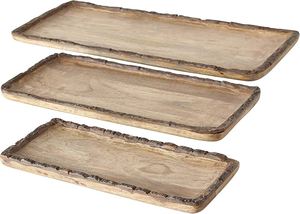 Wooden Rectangle Storage Tray Bohemian Carved <b>Flower</b> Design Distressed Finish Table Use <b>Single</b> Tier Neatening custom design wood - Product Image 4