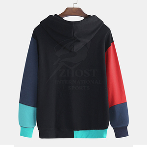 Sweat-shirt à capuche color block pour homme, coupe classique, en coton, avec poche, style streetwear décontracté, hiver, logo frontal, séchage rapide, 500 g/m² - Product Image 2
