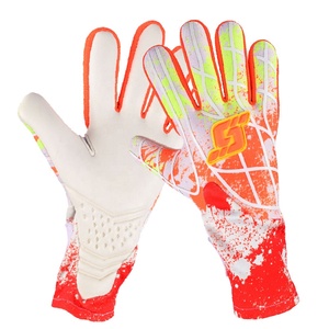 Gants de football en latex PU de 4mm personnalisables de la meilleure qualité pour les gardiens de but Nouveau design Gants de football pour l'entraînement en plein air - Product Image 3