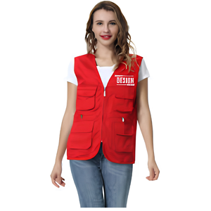 Gilet de Journaliste, Gilet de Journaliste Photo, Gilet de Presse, Haute Visibilité, Réfléchissant, Multi-Poches, Utilitaire, Porte-Logo, Porte-Identité, Poche Radio, Personnalisé - Product Image 1