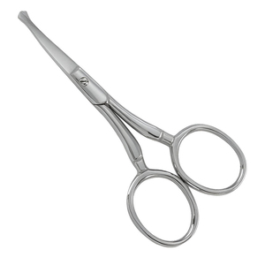 Tijeras Profesionales de Acero Inoxidable para Pelos de la Nariz, con Punta Redondeada de Seguridad, para Recortar el Vello Facial, Barba y Bigote para Hombres - Product Image 1