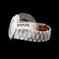 Montre-bracelet de luxe classique exclusive en alliage, mouvement à quartz, avec diamant Moissanite couleur D VVS1, style Hip-Hop, étanche, 48 mm, bracelet 20 mm, aiguille