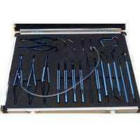 Set Instrumen Mikroskopi Titanium Manual Premium Biru Anodized untuk Klinik Oftalmologi