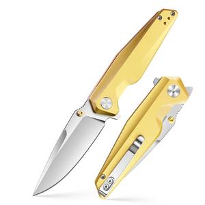 Couteau de chasse en acier inoxydable LONSDOW 14C28N, couteau de camping de précision en aluminium, couteau pliant EDC de qualité DIY - Product Image 4