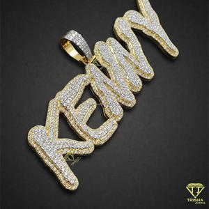 Collar Personalizado con Colgante 'KENNY' con Diamante Cultivado en Laboratorio, Estilo Hip Hop, Joyería Brillante al por Mayor - Product Image 3