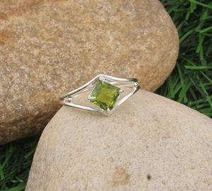 Minimalist 925 Sterling Silver Peridot Wedding <b>Ring</b> for Women Dainty <b>Plain</b> Band Thin Stackable Fine Jewelry - Product Image 5