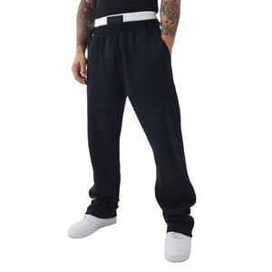 Haute qualité 400 GSM polaire Double taille élastique empilé pantalons de survêtement décontracté ample ajusté survêtement pantalon pour hommes en Stock - Product Image 1