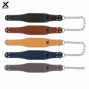 Ceinture de musculation en cuir personnalisée pour l'haltérophilie, ceinture de gymnastique robuste avec chaîne en acier pour tractions et dips, OEM/ODM - Product Image 1
