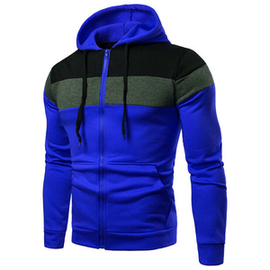 Men's Color Blocking Zip-Up <b>Hoodie</b> Slim Fit Casual Hooded Sweatshirt <b>Red</b> Black Gray Full-Zip Front Pocket Design Autumn Wear - Product Image 6