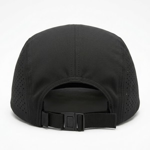 Custom Lightweight 5 Panel Performance Running Cap Laser Perforated Quick Dry Sports <b>Hat</b> Adjustable OEM Low MOQ Polyester/Cotton - Product Image 4