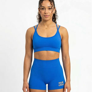 Conjunto Deportivo de 2 Piezas con Sujetador Deportivo Cruzado de Tela de Poliamida de Alta Elasticidad, Diseño Sólido, Transpirable y de Secado Rápido para Mujeres, para Fitness y Ejercicio - Product Image 5