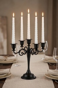 Golden Five-Arm Candelabra <b>Tapered</b> <b>Candle</b> Holder Decorative Home Decoration - Product Image 5