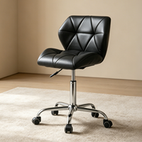 Chaise de bureau ergonomique pivotante multifonctionnelle, chaise de direction moderne en PU rembourrée, métal chromé, hauteur réglable, personnalisable