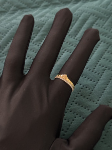 Juego de anillos apilables de oro amarillo de 14 quilates con diamantes redondos de 0,44 quilates, joyería fina para aniversario de boda para mujer - Product Image 5