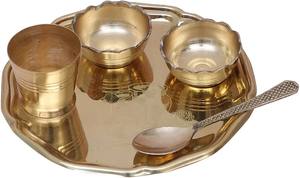 Juego de Thali de Metal Art Deco para Pooja, para Bodas y Celebraciones de Diwali - Product Image 2
