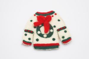 Handmade Eco-Friendly Wool Felt Christmas Ugly Sweater Ornament Festive Holiday Tree Hanging Decoration Craft - Product Image 3