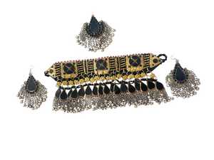 Professional Designer Made Hand Made 6 Pieces Rings <b>Choker</b> Earrings & Bindi Tikka Jewelry Sets For Afghan Traditional Wear - Product Image 4