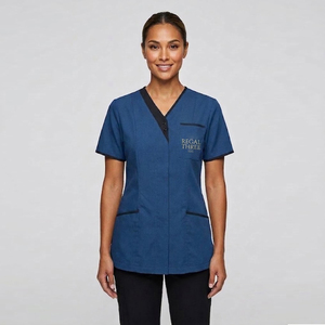 Tops de travail médicaux à col en V et manches courtes pour infirmières et médecins professionnels - Product Image 6