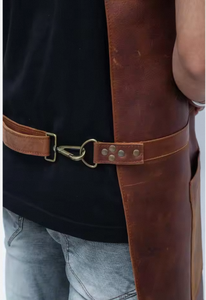 Wholesale Genuine Leather <b>Apron</b> Custom Branding BBQ Chef Barista <b>Work</b> <b>Apron</b> Durable <b>Apron</b> - Product Image 3
