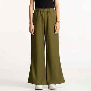 Pantalones Casuales de Invierno para Mujer, con Cintura Ajustable, Tela de Lona, Transpirables, Ecológicos, Moda Urbana, Venta al Por Mayor - Product Image 1