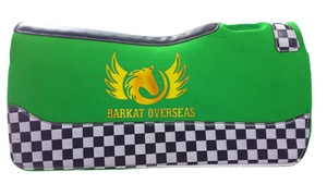 แผ่นรองอานม้าลายตารางแบบตะวันตก คุณภาพสูง ทำมือ หนังแท้ วาดลายด้วยมือ ส่งตรงจากอินเดีย สำหรับการแข่งม้าแบบอังกฤษ - Product Image 3