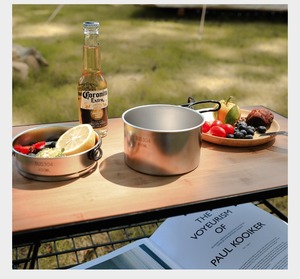 Outdoor <b>Camping</b> 304 Stainless Steel Set Pot <b>Camping</b> Cooker Water <b>Cup</b> Frying Pan Cooking Pot Portable Tableware Overlapping Set - Product Image 2