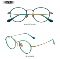 Monture de lunettes en titane légère et ronde en gros avec plaquettes nasales réglables pour les acheteurs de détail d'optique
