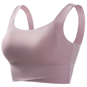 Women's Racerback Sports Bra Scoop Neck High Support Seamless Breathable <b>Mesh</b> Spandex/Nylon Yoga Fitness Running Workout <b>Top</b> - Product Image 3