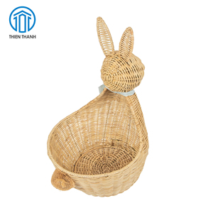 Cesta de Almacenamiento de Mimbre Hecha a Mano con Forma de Conejo, Cesta Decorativa para Juguetes, Organizador para Cuarto de Niños, Fabricante Mayorista - Product Image 2
