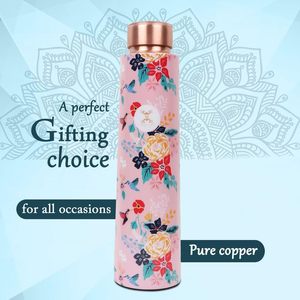 ขวดน้ำทองแดงแท้ 100% แบบพกพา ป้องกันการรั่วซึม ดีไซน์คลาสสิก พร้อมฝาปิด สกรีนโลโก้ได้ เหมาะสำหรับใช้ที่โรงเรียนและสำนักงาน - Product Image 1