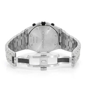 Reloj de Cuarzo de Acero Inoxidable con Incrustaciones de Moissanita, Estilo Hip Hop, Correa de 20 mm, Esfera de Cristal, para Hombre - Product Image 5