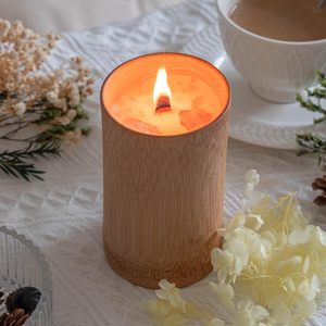 Bougie parfumée dans une tasse en bambou nouvelle tendance prix le moins cher bougies en pot naturelles écologiques fabriquées au Vietnam - Product Image 5