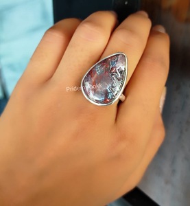 Superbes bagues en argent sterling 925 avec agate Crazy Lace et sertissage éclatant, pierres précieuses originales, bijoux fantaisie pour femmes, vente en gros - Product Image 3