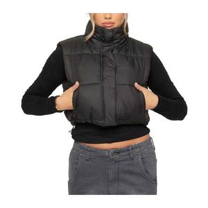 เสื้อกั๊กพัฟเฟอร์แบบมีซิป คอตั้ง ไซส์ใหญ่ น้ำหนักเบา สำหรับผู้หญิง พร้อมโลโก้พิมพ์และปักตามสั่ง - Product Image 4