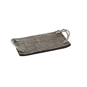 Bandeja de Servicio de Madera con Asa para Cubiertos, Diseño Elegante, Vajilla, Bandeja para Servir Alimentos, Perfecta para Ocasiones - Product Image 1
