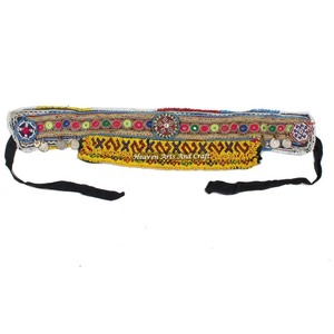 Vintage Belt Belly Dance Bead Afghani Traditional Waist Belt Kuchi Tribal BB041A <b>Old</b> Banjara Real Vintage Handmade Beaded Belts - Product Image 1